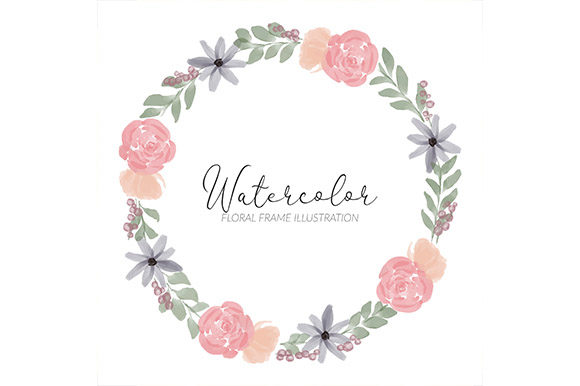 Enhance Your Designs with a Watercolor Floral Circle Border Frame